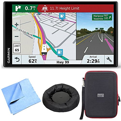Garmin RV 770 NA LMT-S RV GPS Navigator for Camping w/ Dash Mount + Case Bundle includes Nav-Mat Portable GPS Dash Mount, PocketPro XL Hardshell Case and Cleaning Cloth