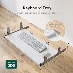 FEZIBO Standing Desk with Keyboard Tray, 63 × 24