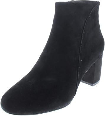 black suede ankle boots block heel