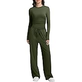 2 Piece Lounge Sets for Women Fall Outfits Long Sleeve Wide Leg Tracksuits Womens Two Pcs Casual Matching Loungewear Set