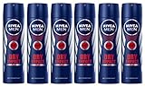 Nivea Men's Anti-Perspirant Deodorant Spray, Dry Impact, 150 mL/5.07 oz, Pack of 6