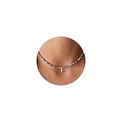 Yoosteel Beaded Initial Necklaces for Women