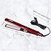 JOYYUM Hair Straightener Titanium Ceramic Flat Iron with Adjustable Temperature,Instant Heat Up,High Heat 410℉, Dual Voltage, Auto Shut Off, 1” Wide Plate (Red)