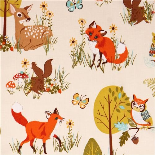 Animal Fabrics by the Yard Kritters in the Mailbox Animal Fabrics