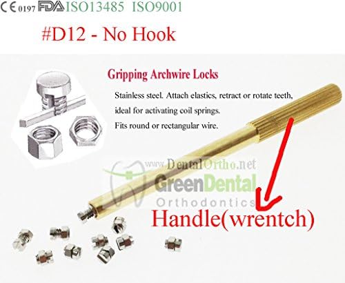 10pcs New Orthodontic Grip Lock (No Hook) Gurin Lock Arch Wire Stop with Wrench