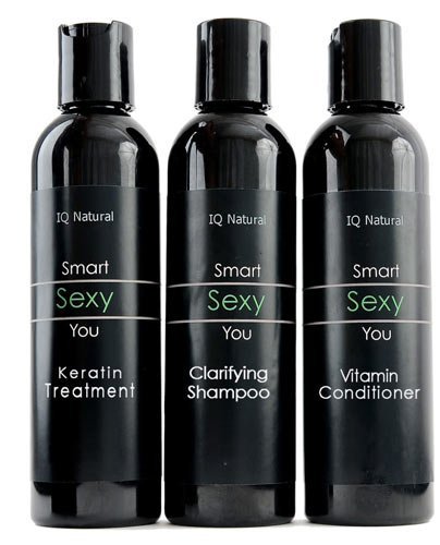 Brazilian Keratin Hair Straightening Treatment - Formaldehyde-free (Keratina Sin Formol), 3pc System (6oz Total) - By IQ Natural