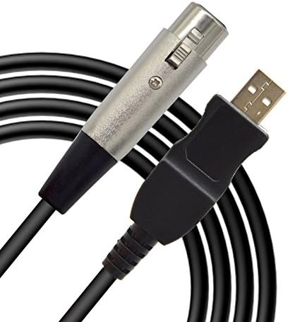 VAKABOX USB Male to 3PIN XLR Female Mic Microphone Converter Cable for Microphones or Instruments Recording Karaoke Singing - 3m/10ft
