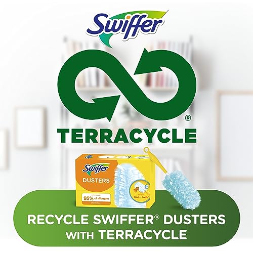 Swiffer Feather Dusters MultiSurface Duster Refills, Bamboo, White, 18