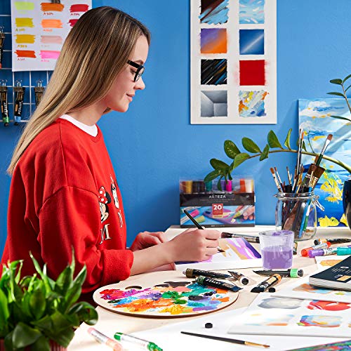 Arteza Acrylic Paper Foldable Canvas Pad, 8x11 Inches, 20 Sheets, DIY