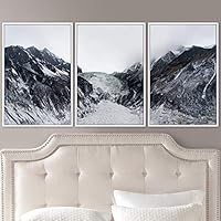 3 Piece Framed Canvas Wall Art Snow Mountain Landscape Canvas Prints Home Artwork Decoration for Living Room,Bedroom - 16