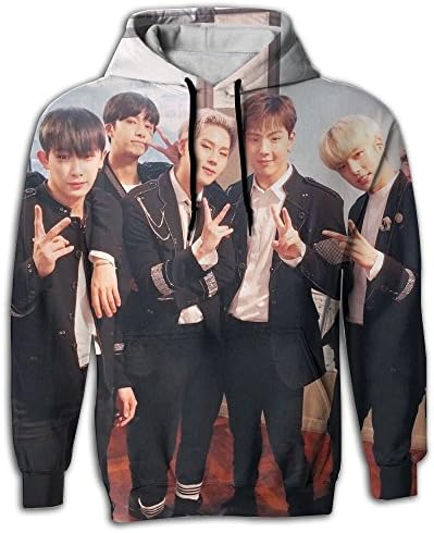 Unisex 3D Printed Hoodies Monsta X Pockets Hoodie Sweatshirts Plus Velvet Beautiful For Mens Womens