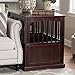Dog Crate Kennel Cage Bed Night Stand End Table Wood Furniture Cave House Room Large size / Dark Brown.thumb 3
