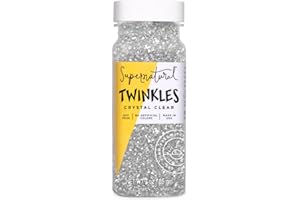 Supernatural Twinkles White Sanding Sugar Sprinkles, Crystal Clear, Non-GMO, Vegan, 3oz, Made in USA