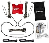 The Arborist Kit by PockeTech: 48 Inch Long High Limb Hand Chain Saw - Blades on Both Sides so it Doesn't Matter How It Lands - Upgraded with 50% More Blades Cutting in BOTH Directions & on BOTH Sides
