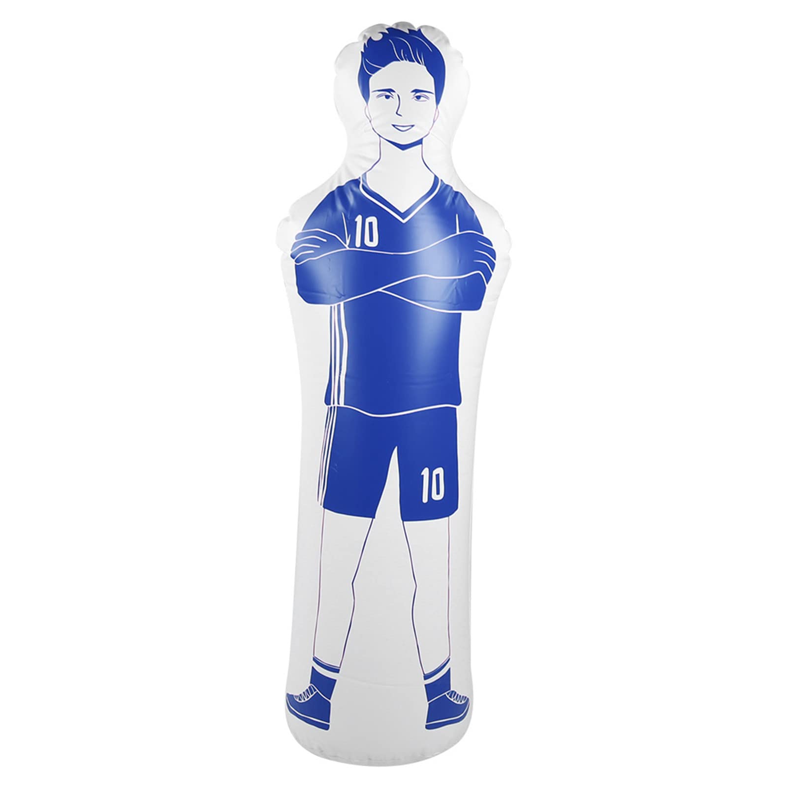 Demeras Inflatable Football Training Dummy Goalkeeper with 0.35m PVC Boxing Punching Bagfor Football Practice and Dribbling Wall Passing Drills(62.99×15.75inch)(Blue)