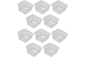 Crownwall Universal Slatwall Clear Storage Bins (Small - 10 Pack)