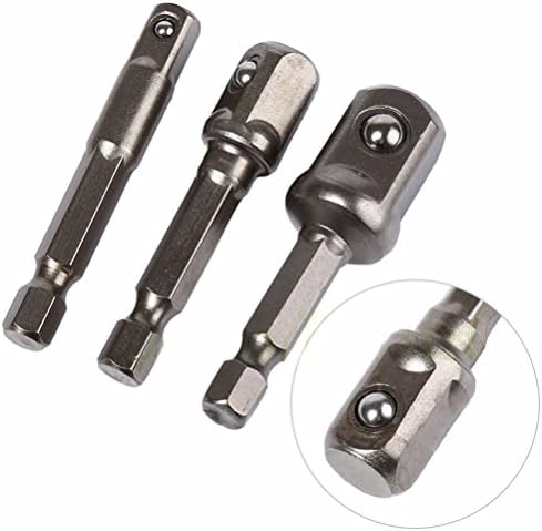 New 3x Drill Socket Adapter Set Hex Shank to 1/4 3/8 1/2 Impact Electric Driver Bits