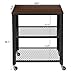 VASAGLE Industrial Kitchen Serving Cart Rolling Utility Storage Cart with 3-Tier Shelves Dark Walnut ULRC78K