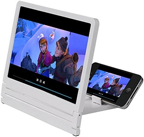 BreaDeep Mobile Phone Screen Magnifier HD Video Amplifier with Practical Phone Bracket Stand Holder for Smartphones (White)