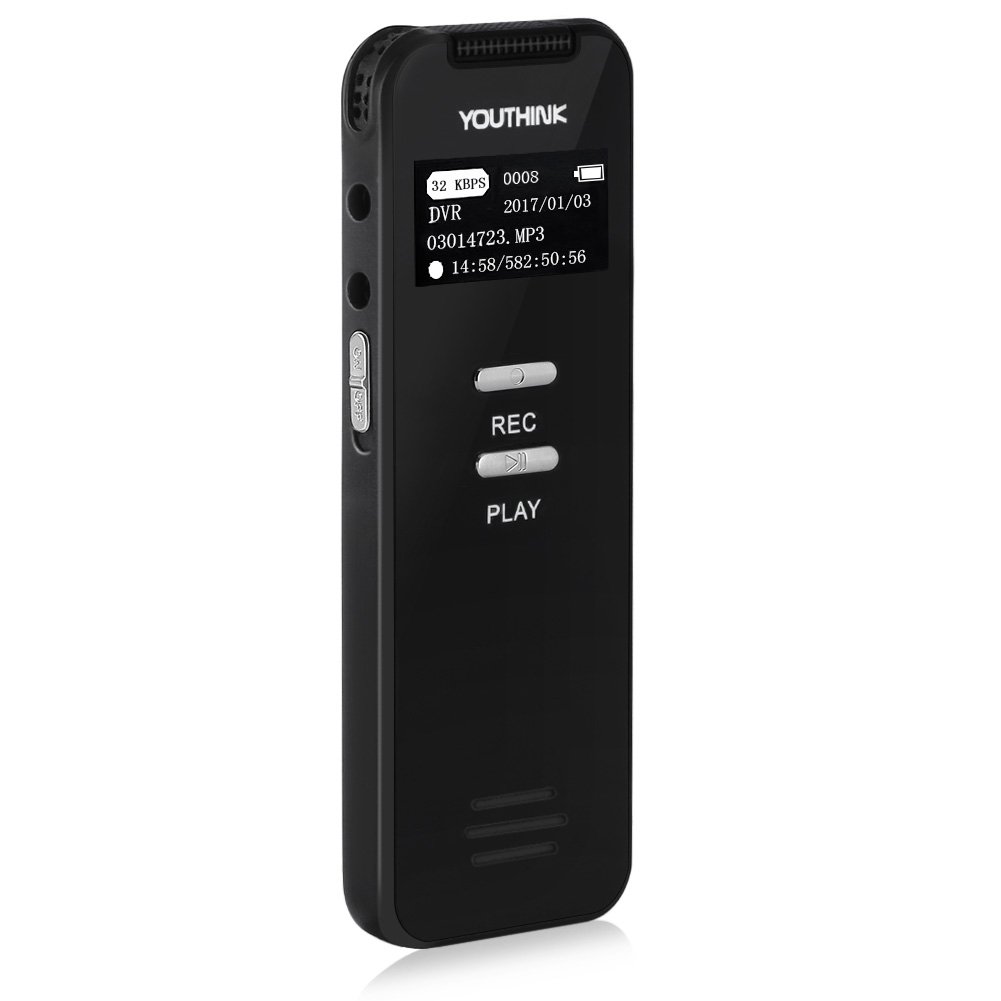 Grabadora de Voz Digital Dictáfono metálico Grabación Activada por Voz y Reducción