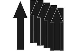 M METERXITY 4-Pack Arrow Sticker, 12 x 4 Inch/ 300 x 90 mm PVC Waterproof Self-Adhesive Directional Arrows Removable Directional Floor Decal Stickers for Wall Marking/Road Sign [Black]