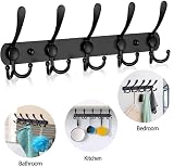 GlazieVault Stainless Steel Coat Hooks Wall Mount 2 Pack Black view 9