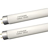 18 inch F15T8/WW Fluorescent Light Bulb 15watt F15T8-KB Warm White Replacement Tube,3000K Soft White T8 Linear Lamp for Kitch