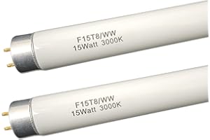 FLYERCATCH 18 inch F15T8/WW Fluorescent Light Bulb 15watt F15T8-KB Warm White Replacement Tube,3000K Soft White T8 Linear Lamp for Kitchen and Bath