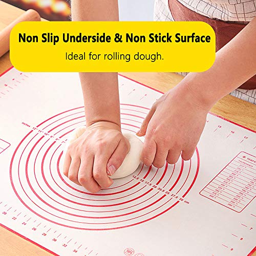 16" x 24" Large Silicone Pastry Mat for Rolling Dough Non Slip