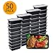 Meal Prep Containers, 50 Pack Bento Boxes Disposable Plastic Bento Insulated Lunch Box Reusable Healthy Food Storage Containers with Lids for Dishwasher Freezer Safe (750ML/ 26 OZ)
