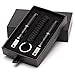 The Friendly Swede Set of 2 Pocket Fire Starters + Paracord Keychain in Premium Gift Box - Ferro Rod Steel Striker (Black)