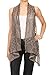 Anna-Kaci Womens Sleeveless Open Front Crochet Shawl Cardigan Bikini Cover Up, Brown, Medium/Large