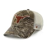 NCAA Texas Longhorns '47 Huntsman Closer Camo Mesh Stretch Fit Hat, One Size, Realtree Camouflage