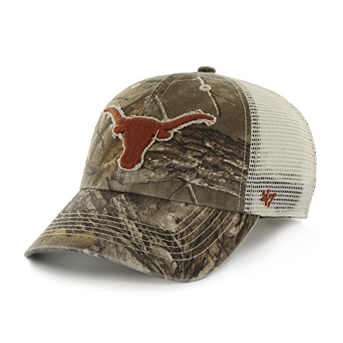 NCAA Texas Longhorns '47 Huntsman Closer Camo Mesh Stretch Fit Hat, One Size, Realtree Camouflage