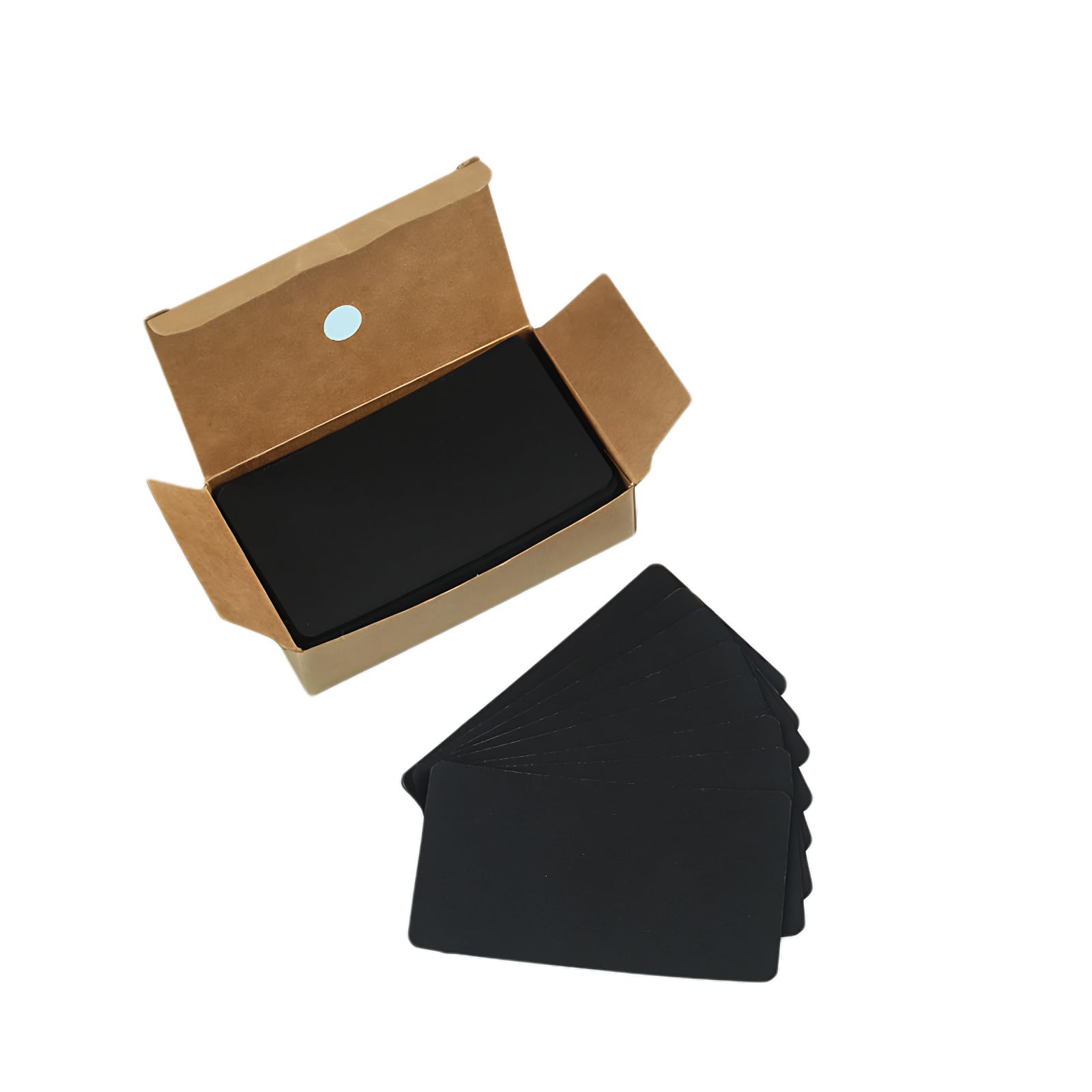 Leliafleury 100Pcs Blank Business Cards Black Message Cards Blank Flash Cards Craft Words Cards for Learning, Study, DIY, Memory Note