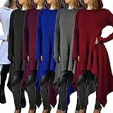 Bodycon4U Womens Asymmetrical Irregular Hem Loose Long Sleeve Hooded Dress