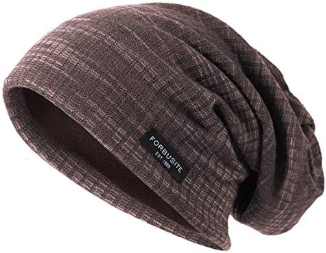 Ruphedy Mens Slouchy Beanie Skull Cap Summer Thin Baggy Oversized Knit Hat B301