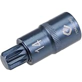 uxcell 1/2" Drive x M14 (14mm) Triple Square Spline Bit Socket, S2 Steel Bits, CR-V Sockets 2" Length (for Hand Use Only)