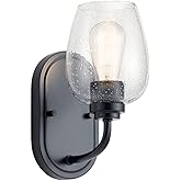 Kichler Lighting Valserrano 10 inch Wall Sconce 1 Light with Clear Seeded Glass in Black