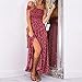Koobea Women Dresses Evening for Long Summer and Split Floral Dresses from Red Large