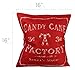 AuldHome Christmas Throw Pillow Covers (Set of 2); Christmas Tree & Candy Cane Themed Holiday Cushion Covers, 16 x 16 Inches