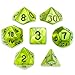 Wiz Dice Series II - Polyhedral Dice Set for Tabletop RPG Adventure Games with a Dice Bag - DND Dice Set, Suitable for Dungeons and Dragons, MTG and Dice Games Alike - Swamp Ooze - 7 ct