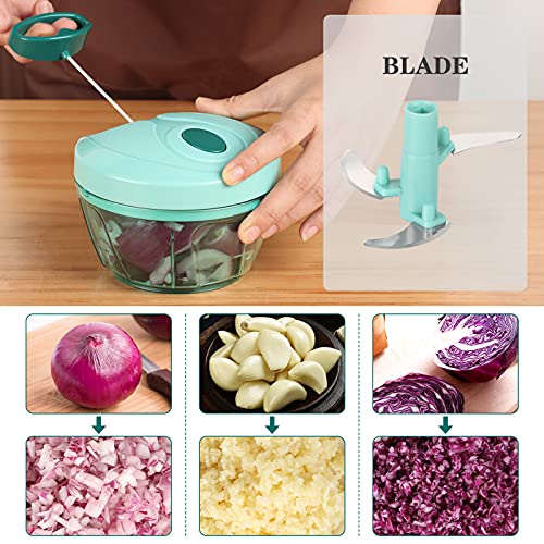 Manual Food Chopper Hand Chopper, Cambom Hand Pull String Vegetable