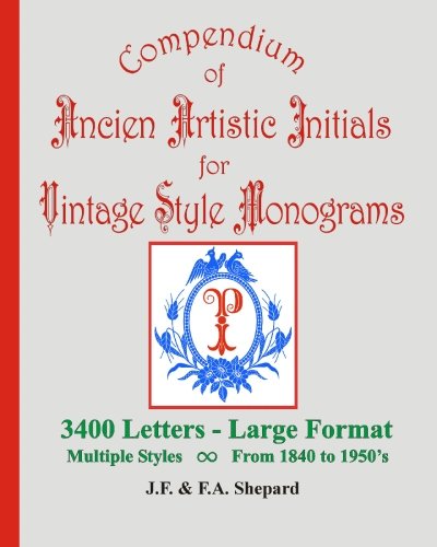 Compendium Of Ancien Artistic Initials For Vintage Style Monograms