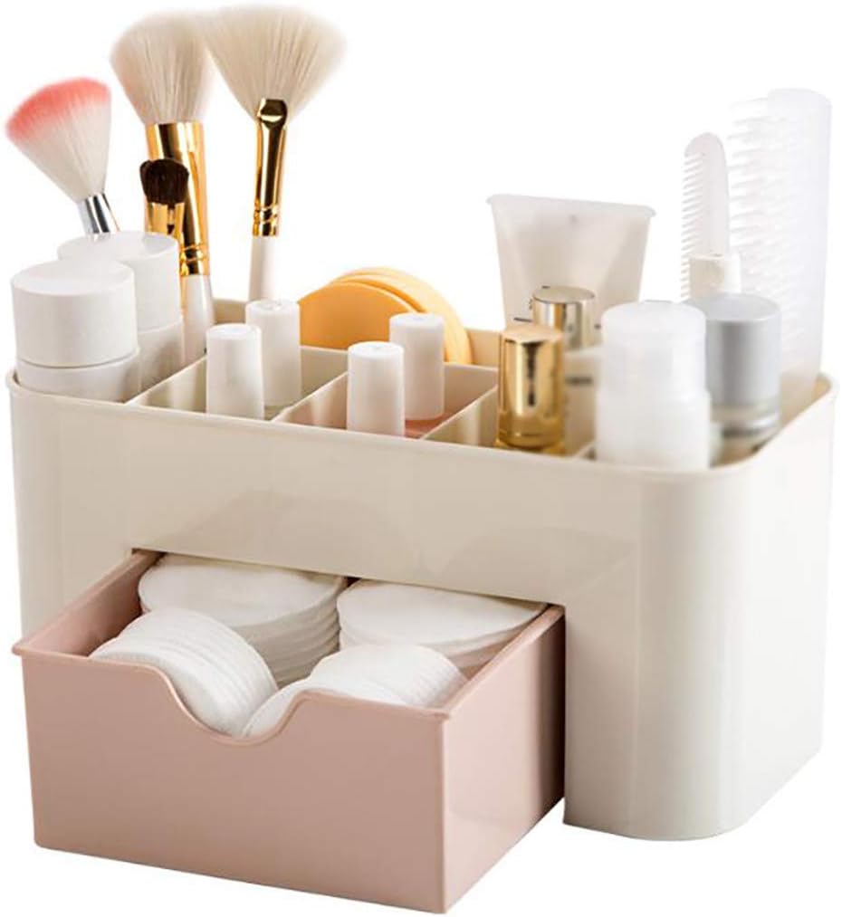 ForgetMe Cosmetic Box/Organizer,Makeup Organizer Drawers, Makeup Organizer Box Space- Saving Space Storage Box Cosmetic Organizer Makeup Brush Lipstick Box (pink)