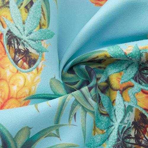 BFUSTYLE Toddler Boy Quick Dry Rash Guard Swim Trunks Mesh Lining Swimwear Green Blue Pineapple Glasses Printing Cute Beach Shorts Waterproof Surf Board Short Pants for Kids Boys 5-6 Years Old