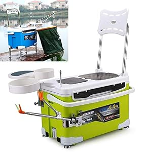 Tuzi Qiuge Multifonction Pêche À L’appât Boîte Chaise Plateau Et Porte-parapluie Et Canne À Pêche Stand Kit De Pêche Pp (color : Green)