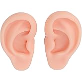 Silicone Ear Model 1 Pair Soft Ear Model, Human Ear Model Flexible Fake Ear Simulation Ear Model for Earrings Display Ear Piercing Exercise Display Props, Realistic Body Ear