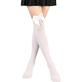 SATINIOR Knee High Socks with Bow White Stockings Black Stockings Women Thigh High Socks