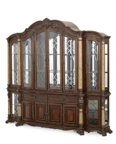 AICO Victoria Palace China Hutch & Buffet with Left & Right Piers by Michael Amini